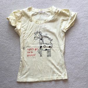 Bubble sleeves bling giraffe shirt, XS